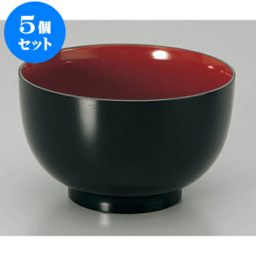 5個セット 丼 黒内朱無地丼 [13.7 x 8.2cm] 塗 | お重 鰻 天丼 かつ丼 うどん そば 蕎麦 プレゼント ギフト 結婚祝い 引き出物 内祝い 開店祝い 退職祝い 贈答品 贈り物 人気 通販 おしゃれ かわいい 業務用 飲食店
