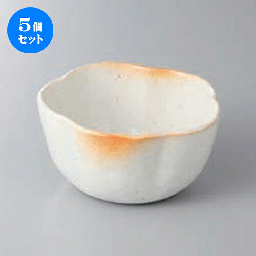 5個セット☆ 小鉢 ☆火色志野梅形深小鉢 [ 10.8 x 5.8cm ] | 小鉢 小 小さい 鉢 ボウル 万能 人気 おすすめ 食器 業務用 飲食店 カフェ うつわ 器 おしゃれ かわいい ギフト プレゼント内祝い 結婚祝い 誕生日 贈り物 贈答品 食器セット｜せともの本舗