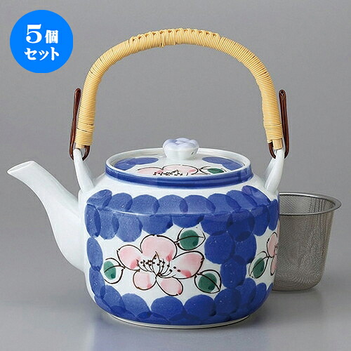 5個セット 有田土瓶 /新山茶花６号土瓶(Uアミ付) [ 19 x 14 x 12cm 1000cc ] | ポット 急須 土瓶 お茶 大きい 一服 まったり 人気 おすすめ 食器 業務用 飲食店 カフェ うつわ 器 おしゃれ かわいい ギフト プレゼント 引き出物 誕生日 贈り物 贈答品 食器セット