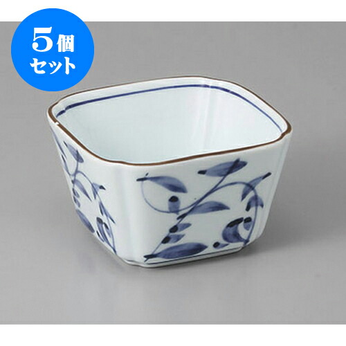 5個セット 角小鉢 唐草入角小鉢 [9.3 x 9.3 x 5.5cm] 】 | 角鉢 ボウル ボール 鉢 スクエア 食器 業務用 飲食店 カフェ うつわ 器 おしゃれ かわいい お洒落 可愛い ギフト プレゼント 引き出物 内祝い 結婚祝い 誕生日 贈り物 贈答品 人気 おすすめ 食器セット