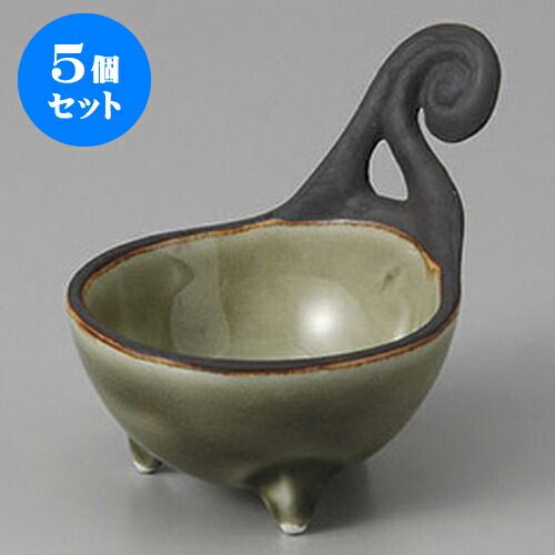 5個セット 珍味 桃山織部ビワ型手付珍味 [6 x 6.5cm] | 珍味 小付け 小鉢 小皿 お漬物 薬味入れ おすすめ 人気 食器 業務用 飲食店 カフェ うつわ 器 おしゃれ かわいい お洒落 可愛い ギフト プレゼント 引き出物 内祝い 結婚祝い 誕生日 贈り物 贈答品 食器セット