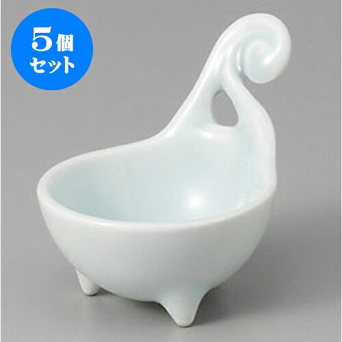 5個セット 珍味 青白磁ビワ型手付珍味 [7.6 x 6 x 6cm] | 珍味 小付け 小鉢 小皿 お漬物 薬味入れ おすすめ 人気 食器 業務用 飲食店 カフェ うつわ 器 おしゃれ かわいい お洒落 可愛い ギフト プレゼント 引き出物 内祝い 結婚祝い 誕生日 贈り物 贈答品 食器セット 7,988円