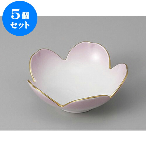 5個セット 松花堂 渕金ピンク桜型小鉢 [11.5 x 4.5cm] | 小鉢 小 小さい 鉢 ボウル 万能 人気 おすすめ 食器 業務用 飲食店 カフェ うつわ 器 おしゃれ かわいい ギフト プレゼント内祝い 結婚祝い 誕生日 贈り物 贈答品 食器セット