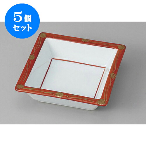 5個セット 松花堂 赤むさしの角鉢 [11.3 x 11.3 x 3.5cm] | 角鉢 ボウル ボール 鉢 スクエア 食器 業務用 飲食店 カフェ うつわ 器 おしゃれ かわいい お洒落 可愛い ギフト プレゼント 引き出物 内祝い 結婚祝い 誕生日 贈り物 贈答品 人気 おすすめ 食器セット
