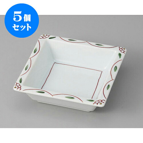 5個セット 松花堂 山茶花角鉢 [11.3 x 11.3 x 3.5cm] | 角鉢 ボウル ボール 鉢 スクエア 食器 業務用 飲食店 カフェ うつわ 器 おしゃれ かわいい お洒落 可愛い ギフト プレゼント 引き出物 内祝い 結婚祝い 誕生日 贈り物 贈答品 人気 おすすめ 食器セット