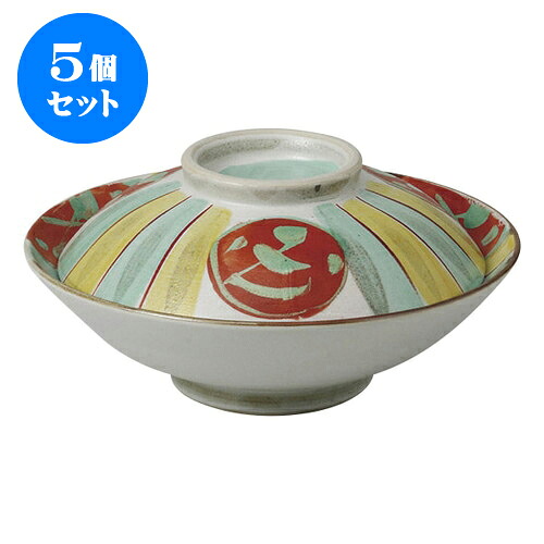 5個セット 蓋向 十草赤丸紋7.0骨むし [21.2 x 10cm] | 煮物 料亭 旅館 割烹 碗 人気 おすすめ 食器 業務用 飲食店 カフェ うつわ 器 おしゃれ かわいい ギフト プレゼント 引き出物 誕生日 贈り物 贈答品 食器セット