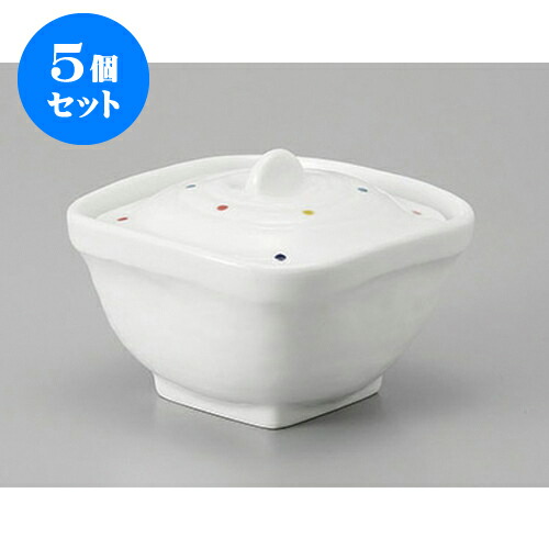 5個仕かける 蓋物・小吸椀 塗り付ける水玉角煮物碗 [10 x 10 x 7.5珊] | 煮物 お食事処 はたご屋 煮炊き 碗 一般受け おすすめ 食器 お勤め用 飲食店 喫茶店 うつわ 器 格好のいい 愛くるしい 差し上げ物 差し上げ物 差し上げ物 生まれ落ちる日 差し上げ物 譲りわたす品 食器仕かける キッチン用品・食器・調理器具-煮物椀-食器・カトラリー・グラス