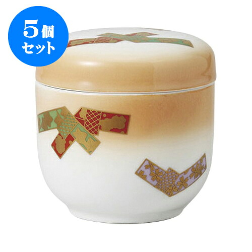 5個セット むし碗 華結び夏目型蒸し碗 [7.8 x 7.8cm] | 茶碗蒸し ちゃわんむし 蒸し器 寿司屋 碗 むし碗 食器 業務用 飲食店 おしゃれ かわいい ギフト プレゼント 引き出物 誕生日 贈り物 贈答品 食器セット