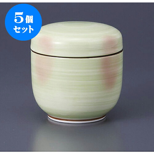 5個セット むし碗 若草吹夏目むし碗 [8 x 8cm] | 茶碗蒸し ちゃわんむし 蒸し器 寿司屋 碗 むし碗 食器 業務用 飲食店 おしゃれ かわいい ギフト プレゼント 引き出物 誕生日 贈り物 贈答品 食器セット