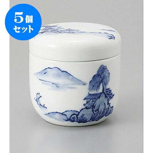 5個セット むし碗 山水夏目蒸し碗 [7.5 x 7.8cm 170cc] | 茶碗蒸し ちゃわんむし 蒸し器 寿司屋 碗 むし碗 食器 業務用 飲食店 おしゃれ かわいい ギフト プレゼント 引き出物 誕生日 贈り物 贈答品 食器セット