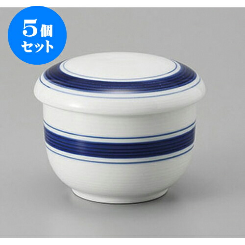 5個セット むし碗 ゴス帯丸型蒸し碗 [7.4 x 6.8cm] | 茶碗蒸し ちゃわんむし 蒸し器 寿司屋 碗 むし碗 食器 業務用 飲食店 おしゃれ かわいい ギフト プレゼント 引き出物 誕生日 贈り物 贈答品 食器セット