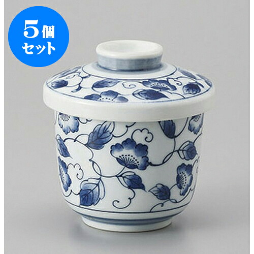 5個セット むし碗 葉唐草蒸し碗 [8.1 x 9cm 220cc] | 茶碗蒸し ちゃわんむし 蒸し器 寿司屋 碗 むし碗 食器 業務用 飲食店 おしゃれ かわいい ギフト プレゼント 引き出物 誕生日 贈り物 贈答品 食器セット