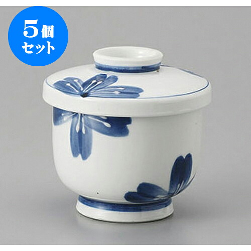 5個セット むし碗 一珍青花蒸し碗 [7.5 x 7.5cm] | 茶碗蒸し ちゃわんむし 蒸し器 寿司屋 碗 むし碗 食器 業務用 飲食店 おしゃれ かわいい ギフト プレゼント 引き出物 誕生日 贈り物 贈答品 食器セット