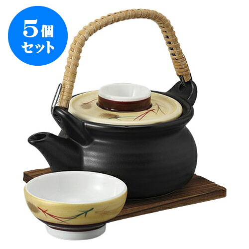 楽天市場】5個セット 土瓶むし 黒釉平形土瓶蒸し(DE-5) [11 x 5.8cm