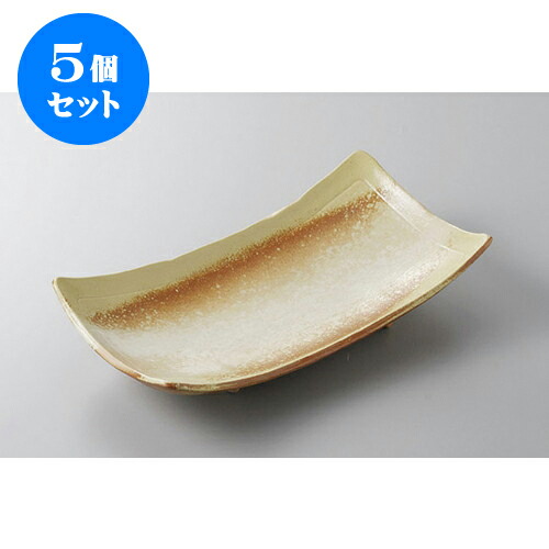 5個セット 焼物皿 春結晶足付9.0長角皿 [24.5 x 14 x 5.6cm] | 焼き物皿 ステーキ皿 サンマ 焼き魚 食器 業務用 飲食店 カフェ うつわ 器 おしゃれ かわいい お洒落 ギフト プレゼント 引き出物 内祝い 結婚祝い 誕生日 贈り物 贈答品 おすすめ 人気 食器セット