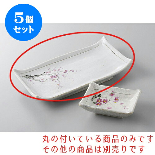 5個セット 焼物皿 紅梅罫書焼物皿 [22 x 12 x 4cm] | 焼き物皿 ステーキ皿 サンマ 焼き魚 食器 業務用 飲食店 カフェ うつわ 器 おしゃれ かわいい お洒落 ギフト プレゼント 引き出物 内祝い 結婚祝い 誕生日 贈り物 贈答品 おすすめ 人気 食器セット