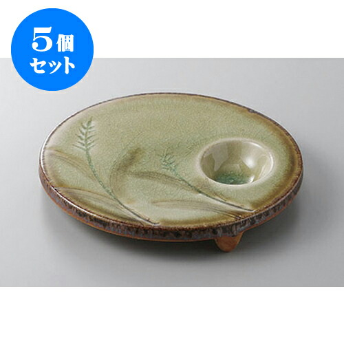 5個セット 仕切皿 美濃伊賀風タレ付円台皿 [18.7 x 2.5cm] | 焼肉 ビュッフェ タレ入れ 人気 おすすめ 食器 業務用 飲食店 カフェ うつわ 器 おしゃれ かわいい ギフト プレゼント 引き出物 誕生日 贈り物 贈答品 食器セット
