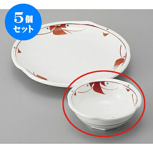 5個セット 呑水 赤絵小花呑水 [11.5 x 4.5cm] | 和食器 呑水 とんすい 玉割 料亭 ホテル 食器 業務用 飲食店 カフェ うつわ 器 おしゃれ かわいい ギフト プレゼント 内祝い 誕生日 贈り物 贈答品 おすすめ 食器セット
