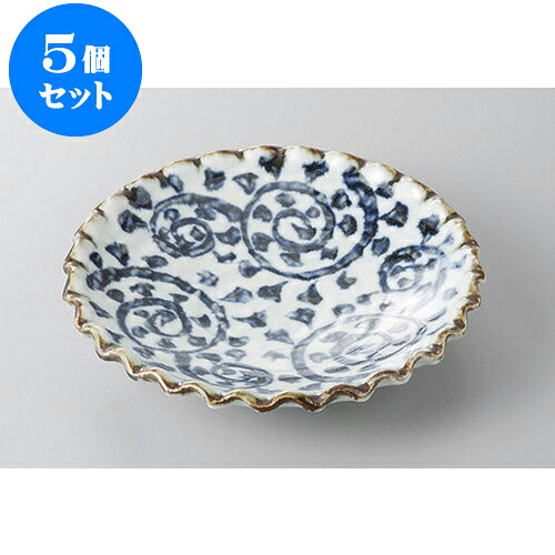 5個セット 組皿 たこ唐草波型5.5皿 [17 x 3.5cm] | 組皿 和皿 取り皿 取り皿 おすすめ 万能 食器 業務用 飲食店 カフェ うつわ 器 おしゃれ かわいい お洒落 可愛い ギフト プレゼント 引き出物 内祝い 結婚祝い 誕生日 贈り物 贈答品 食器セット｜せともの本舗