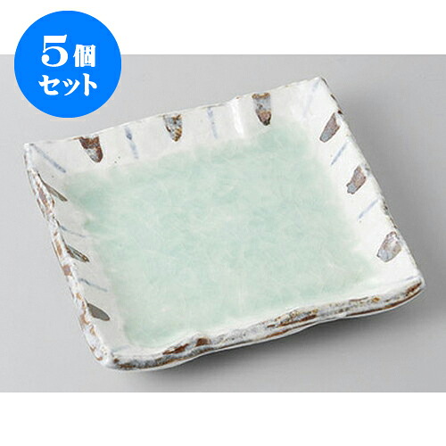 5個仕掛ける 銘々皿 ひわ釉渕十草正角アペタイザー皿 [15 x 15 x 2.7糎] | 取り皿 取皿 中皿 和皿 和食器 食器 お役目用 飲食店 喫茶店 うつわ 器 今めかしい 可愛らしい 差し上げ物 差し上げ物 差し上げ物 内祝い 一緒になる祝賀会 生まれ落ちる日 差し上げ物 譲りわたす品 おすすめ 一般受け 食器仕掛ける