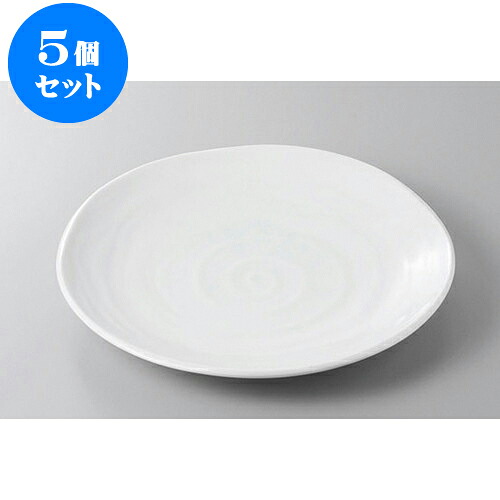 5個セット 丸盛皿 鳴門白8.0浅皿 [24.8 x 3.3cm] | 盛り皿 盛皿 人気 おすすめ フルーツ皿 パーティー パスタ皿 食器 業務用 飲食店 カフェ うつわ 器 ギフト プレゼント 引き出物 誕生日 贈り物 贈答品 おしゃれ かわいい 食器セット｜せともの本舗