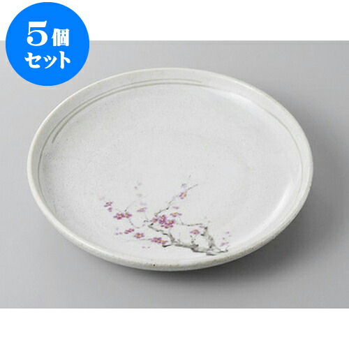 5個セット 丸盛皿 罫書紅梅6.0皿 [19.2 x 3cm] | 盛り皿 盛皿 人気 おすすめ フルーツ皿 パーティー パスタ皿 食器 業務用 飲食店 カフェ うつわ 器 ギフト プレゼント 引き出物 誕生日 贈り物 贈答品 おしゃれ かわいい 食器セット