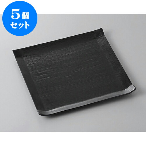 5個セット 正角盛皿 コヨリ大皿(黒) [24.5 x 24.5 x 2cm] | 盛り皿 盛皿 人気 おすすめ フルーツ皿 パーティー パスタ皿 食器 業務用 飲食店 カフェ うつわ 器 ギフト プレゼント 引き出物 誕生日 贈り物 贈答品 おしゃれ かわいい 食器セット 16,117円