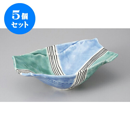 5個セット 変形盛鉢 二色交趾舟型鉢 [24.5 x 15.7 x 7cm] | 盛り鉢 盛鉢 万能 取り鉢 おすすめ 食器 業務用 飲食店 カフェ うつわ 器 おしゃれ かわいい お洒落 可愛い おしゃれ かわいい お洒落 可愛い 食器セット