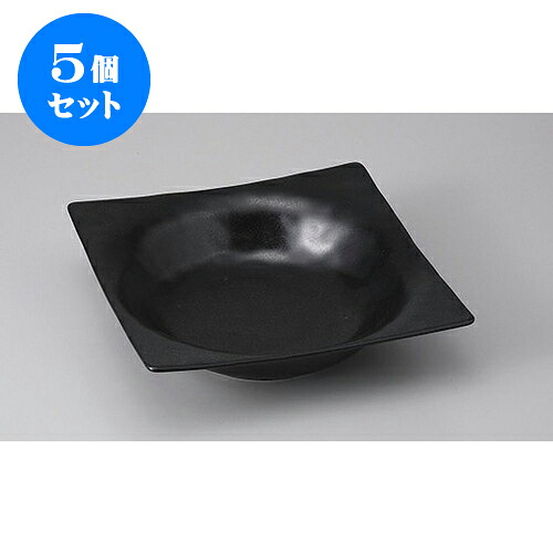5個セット 変形盛鉢 黒マット四角盛鉢(大) [22.1 x 22.1 x 5.2cm] | 盛り鉢 盛鉢 万能 取り鉢 おすすめ 食器 業務用 飲食店 カフェ うつわ 器 おしゃれ かわいい お洒落 可愛い おしゃれ かわいい お洒落 可愛い 食器セット｜せともの本舗