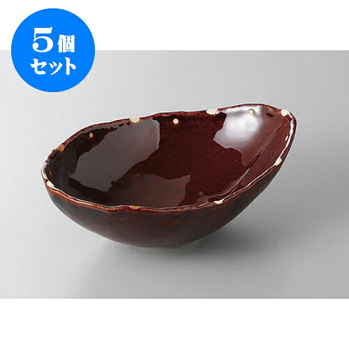 5個セット 変形盛鉢 天目ドット変形鉢 [22 x 15.8 x 7.8cm] | 盛り鉢 盛鉢 万能 取り鉢 おすすめ 食器 業務用 飲食店 カフェ うつわ 器 おしゃれ かわいい お洒落 可愛い おしゃれ かわいい お洒落 可愛い 食器セット｜せともの本舗 8,172円