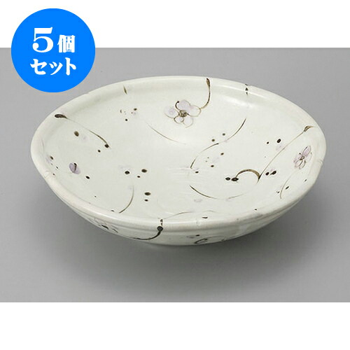 5個セット 鉢 粉引小花花鉢7.5 [22.5 x 6.5cm] | 小鉢 中鉢 ボウル ボール 食器 業務用 飲食店 カフェ うつわ 器 おしゃれ かわいい お洒落 可愛い ギフト プレゼント 引き出物 内祝い 結婚祝い 誕生日 贈り物 贈答品 おすすめ 取り皿 食器セット
