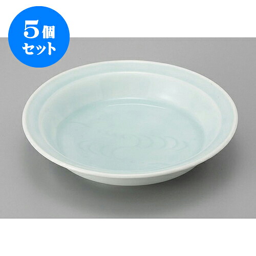 5個セット 鉢 青白磁友禅彫5.0浅鉢 [16 x 4cm] | 小鉢 中鉢 ボウル ボール 食器 業務用 飲食店 カフェ うつわ 器 おしゃれ かわいい お洒落 可愛い ギフト プレゼント 引き出物 内祝い 結婚祝い 誕生日 贈り物 贈答品 おすすめ 取り皿 食器セット｜せともの本舗