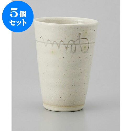5個セット フリーカップ 粉引線紋フリーカップ [8 x 11cm 300cc] | フリーカップ タンブラー カップ コップ ビール 酒器 お酒 居酒屋 バー bar 晩酌 人気 おすすめ 食器 業務用 飲食店 カフェ うつわ 器 おしゃれ かわいい ギフト プレゼント 引き出物 誕生日 食器セット