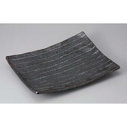 長角盛皿 南蛮黒結晶12.0長角皿 [35 x 27 x 6.5cm] | 盛り皿 盛皿 人気 おすすめ フルーツ皿 パーティー パスタ皿 食器 業務用 飲食店 カフェ うつわ 器 ギフト プレゼント 引き出物 誕生日 贈り物 贈答品 おしゃれ かわいい｜せともの本舗