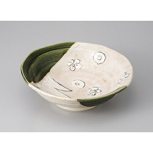 大鉢・盛鉢 織部8.0丸鉢 [24.5 x 7.5cm] 土物 | 盛り鉢 盛鉢 万能 取り鉢 おすすめ 食器 業務用 飲食店 カフェ うつわ 器 おしゃれ かわいい お洒落 可愛い おしゃれ かわいい お洒落 可愛い｜せともの本舗