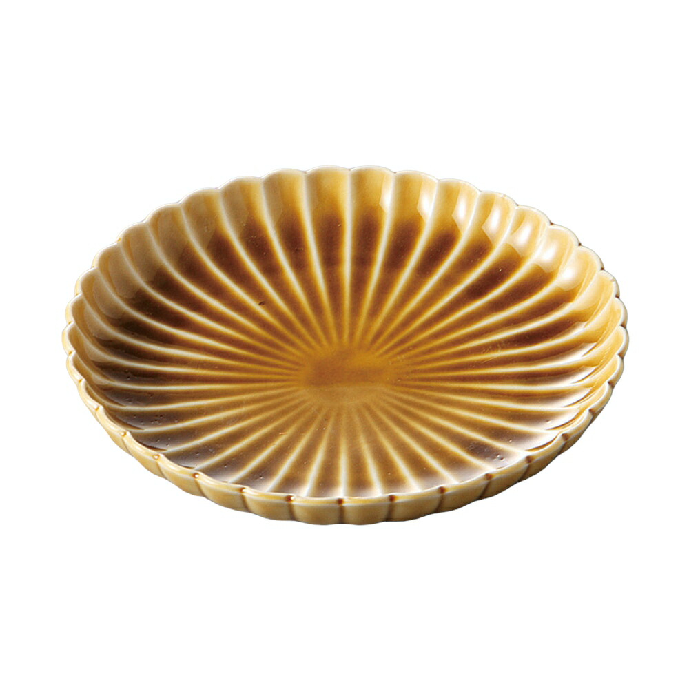 陶房遊6.5寸輪花リム皿（茶）2枚セット 陶房遊】