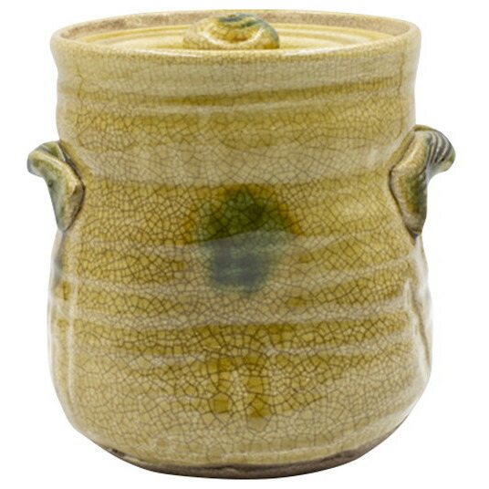 黄海門耳付水指上（景陶作） かざり付ける箱入 [12.8×15.5糎 1100g] | 茶道具 茶道 裏千家 表千家 お抹茶 読み合わせる用 茶会 茶席 水指 お点前 お差し上げ物 差し上げ物 差し上げ物 差し上げ物