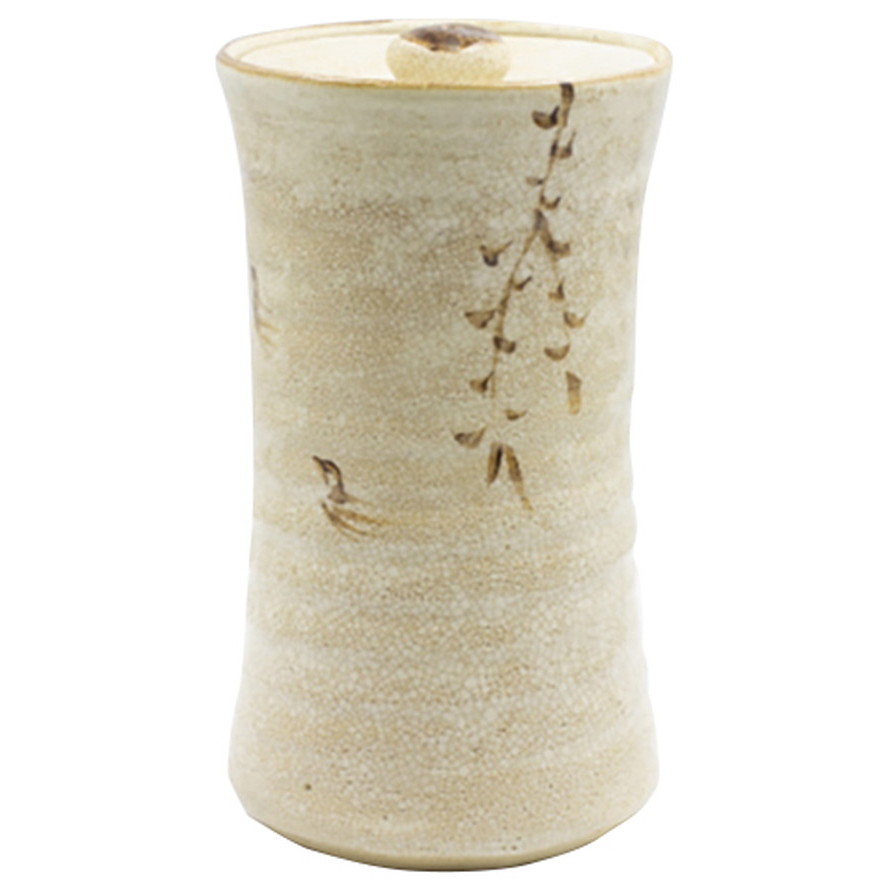 志野中置水指キネ型上（景陶作） 化粧箱入 [12×21.3cm 1270g] | 茶道具 茶道 裏千家 表千家 お抹茶 稽古用 茶会 茶席 水指 お点前 お土産 プレゼント ギフト 贈り物