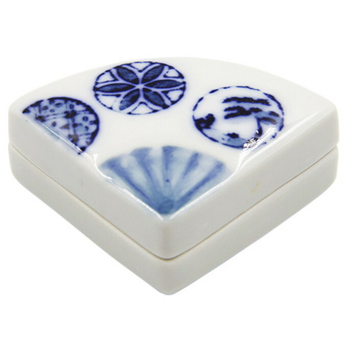 楽天市場】染付丸型香合 赤絵（洞華園作） 化粧箱入 [6×3cm 101g