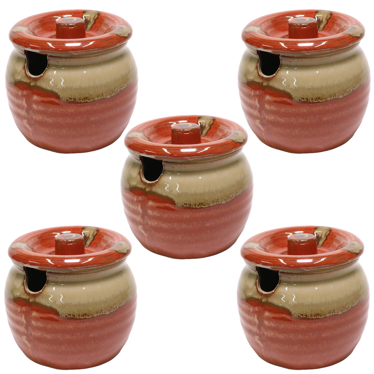 5個セット 調味料入 赤白流し薬味入れ　4号 [ 12.5 x 11.3cm 容量：約620cc ] | 人気 おすすめ 食器 洋食器 業務用 飲食店 カフェ うつわ 器 おしゃれ かわいい ギフト プレゼント 誕生日 贈答品 食器セット 食器セット 7,260円