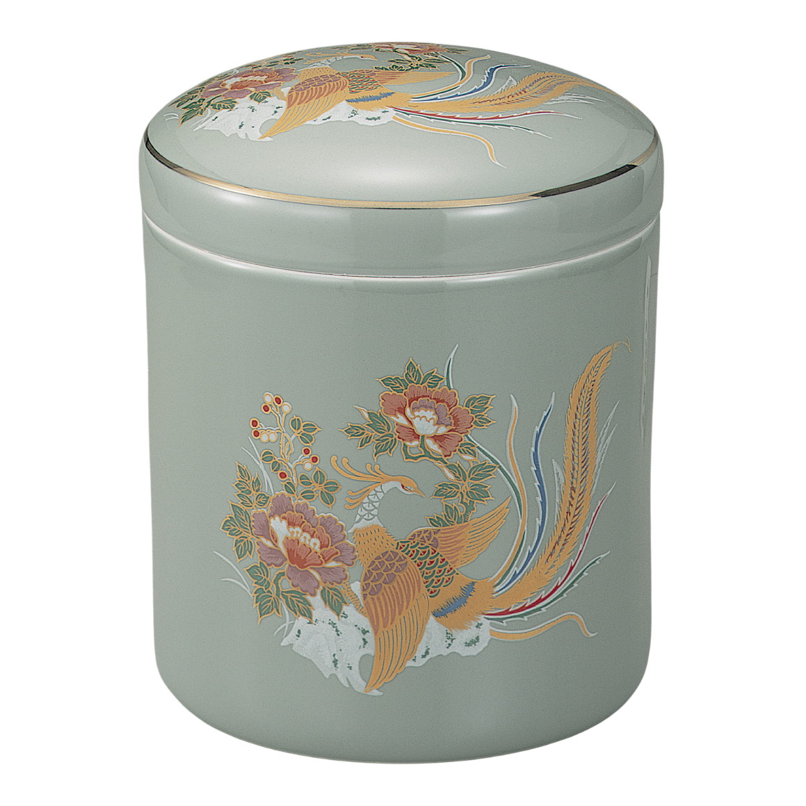 骨壺 青磁牡丹鳳凰 [ 8寸 ] | 骨壷 仏具 供養 お盆 葬式 仏壇 手元供養 お彼岸 迎え火 お寺 お墓 仏様 仏前 盆 お坊さん お供え 佛具｜せともの本舗