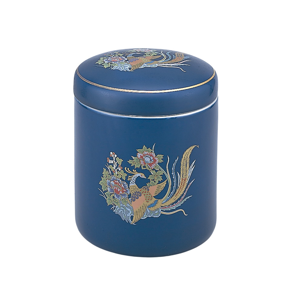 骨壺 瑠璃牡丹鳳凰 [ 8寸 ] | 骨壷 仏具 供養 お盆 葬式 仏壇 手元供養 お彼岸 迎え火 お寺 お墓 仏様 仏前 盆 お坊さん お供え 佛具｜せともの本舗