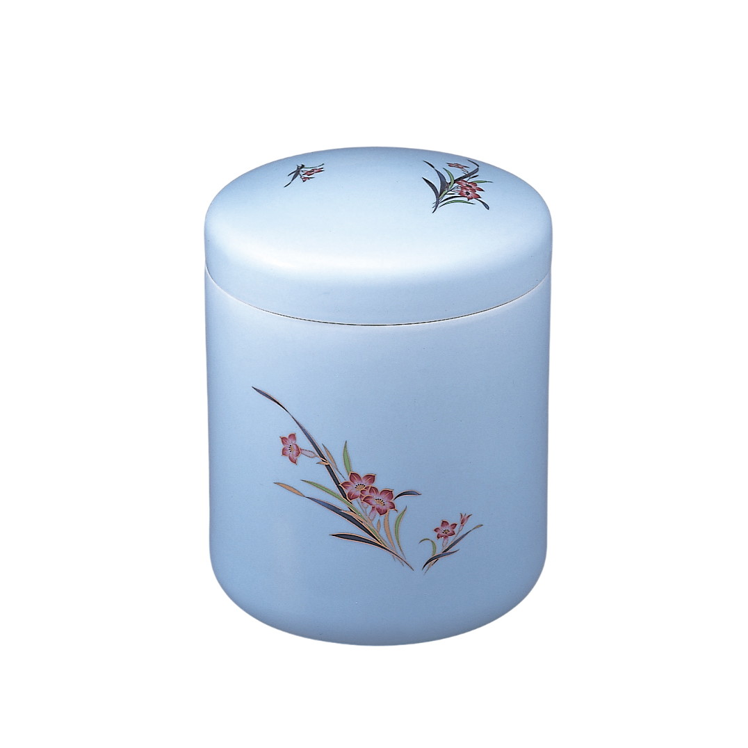 骨壺 花柄 青磁ラン(淡） [ 6寸 ] | 骨壷 仏具 供養 お盆 葬式 仏壇 手元供養 お彼岸 迎え火 お寺 お墓 仏様 仏前 盆 お坊さん お供え 佛具｜せともの本舗 15,336円
