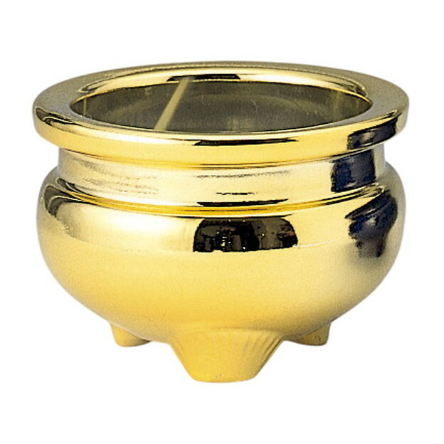 香炉 三ツ足型香炉 金 [ 6寸 ] | 仏具 供養 お盆 葬式 仏壇 手元供養 お彼岸 迎え火 お寺 お墓 仏様 仏前 盆 お坊さん お供え 佛具