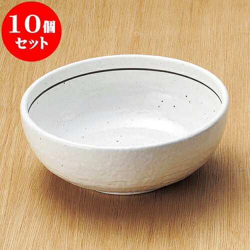 10個セット 大鉢 粉引ライン石目5.5ボール [ 17.2 x 5.8cm ] | 中鉢 盛鉢 取り鉢 ボウル 中 おすすめ 人気 食器 業務用 飲食店 カフェ うつわ 器 おしゃれ かわいい お洒落 ギフト プレゼント 引き出物 内祝い 結婚祝い 誕生日 贈り物 贈答品 食器セット｜せともの本舗