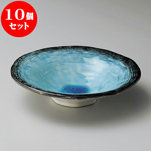 10個セット 向付 均窯スカイブルーストライプ5寸浅鉢 [ 17 x 4cm ] | 和食器 鉢 小鉢 ボウル 浅鉢 料亭 ホテル 食器 業務用 飲食店 カフェ うつわ 器 おしゃれ かわいい ギフト プレゼント 内祝い 誕生日 贈り物 贈答品 おすすめ 食器セット