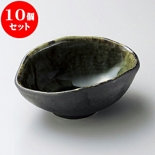 10個セット 向付 いぶし織部変型小鉢 [ 14.8 x 11.8 x 6cm ] | 和食器 鉢 小鉢 ボウル 浅鉢 料亭 ホテル 食器 業務用 飲食店 カフェ うつわ 器 おしゃれ かわいい ギフト プレゼント 内祝い 誕生日 贈り物 贈答品 おすすめ 食器セット｜せともの本舗