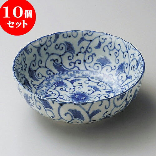 10個セット 向付 藍彩菊型5.5鉢 [ 16.8 x 6.2cm ] | 和食器 鉢 小鉢 ボウル 浅鉢 料亭 ホテル 食器 業務用 飲食店 カフェ うつわ 器 おしゃれ かわいい ギフト プレゼント 内祝い 誕生日 贈り物 贈答品 おすすめ 食器セット