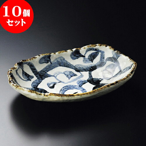 10個セット 大鉢 新タコ唐草漬物鉢 [ 22 x 15 x 4.8cm ] | 盛り鉢 盛鉢 万能 取り鉢 おすすめ 食器 業務用 飲食店 カフェ うつわ 器 おしゃれ かわいい お洒落 可愛い おしゃれ かわいい お洒落 可愛い 食器セット｜せともの本舗