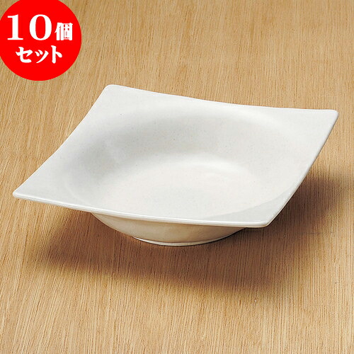 10個セット 大鉢 白唐津角盛鉢 [ 22 x 22 x 5cm ] | 盛り鉢 盛鉢 万能 取り鉢 おすすめ 食器 業務用 飲食店 カフェ うつわ 器 おしゃれ かわいい お洒落 可愛い おしゃれ かわいい お洒落 可愛い 食器セット｜せともの本舗